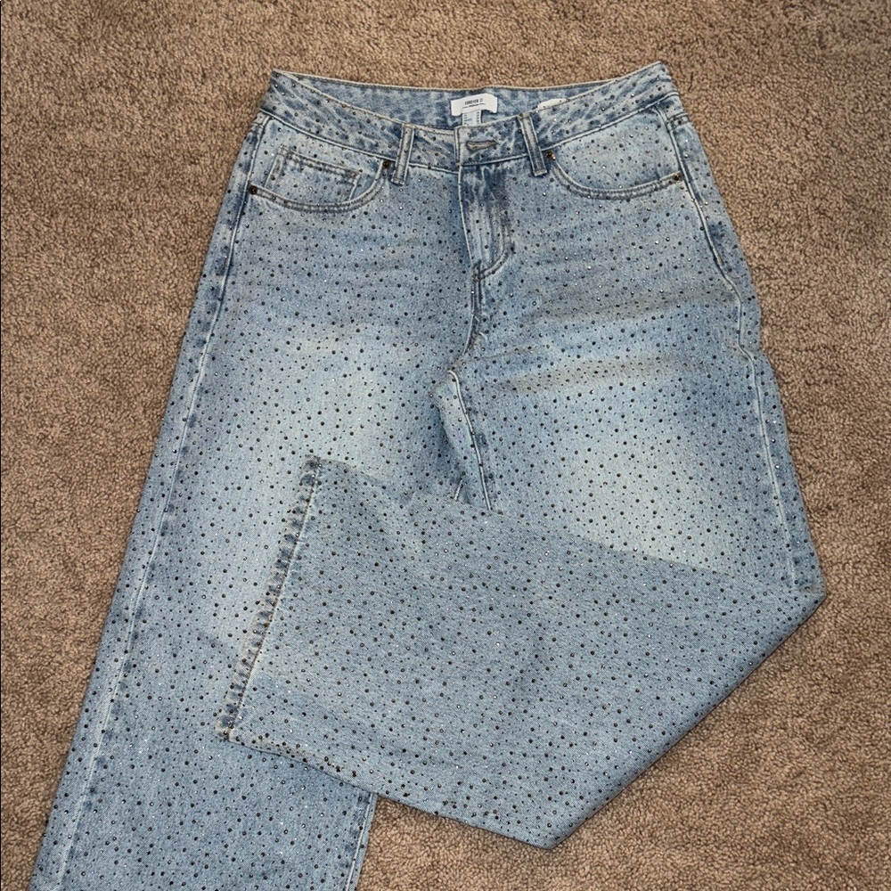Forever 21 Rhinestone Jeans